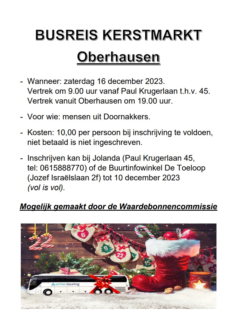 BUSREIS KERSTMARKT OBERHAUSEN Samen Doornakkers